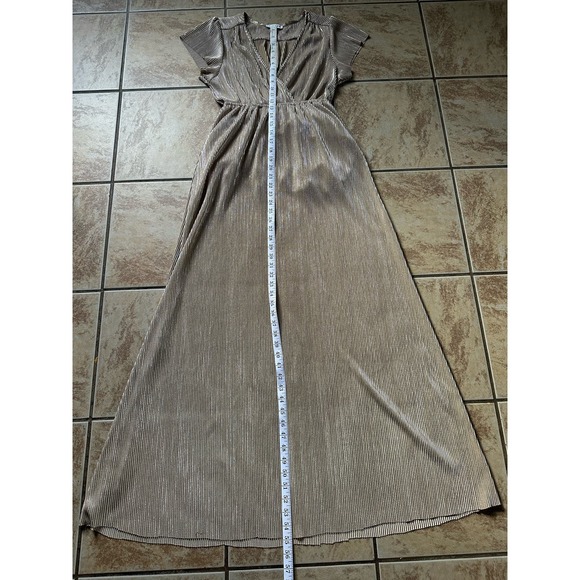 Baltic Born Dresses Baltic Born Athena Pleated Maxi Dress Size Medium Gold - Picture 7 of 13